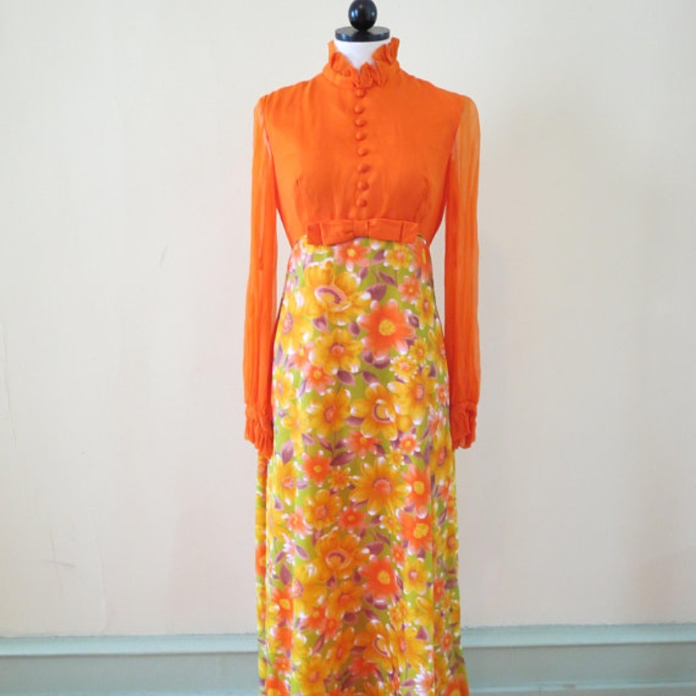 Vintage Floral Maxi Dress